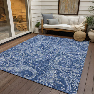 Piper Looms Chantille Paisley ACN654 Navy Area Rug