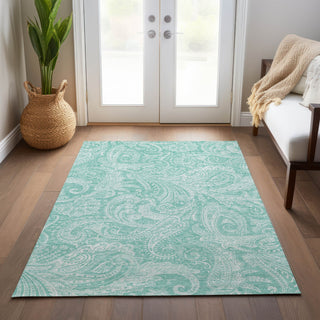 Piper Looms Chantille Paisley ACN654 Teal Area Rug