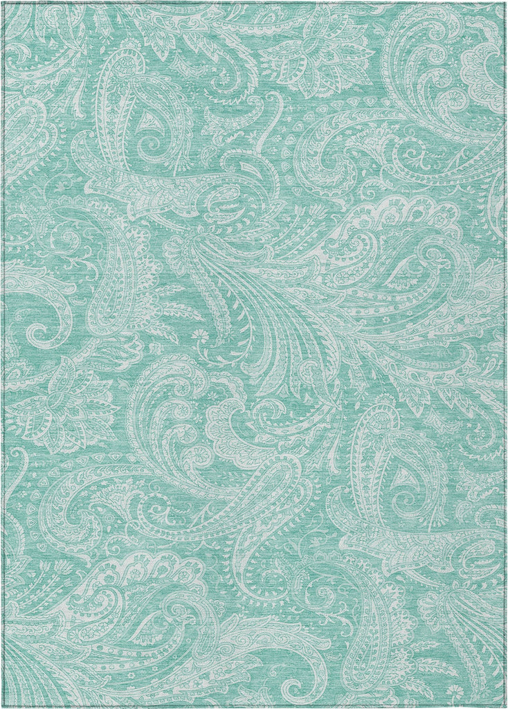 Piper Looms Chantille Paisley ACN654 Teal Area Rug