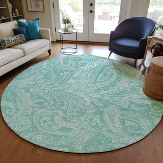 Piper Looms Chantille Paisley ACN654 Teal Area Rug