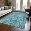 Piper Looms Chantille Paisley ACN654 Turquoise Area Rug Lifestyle Image Feature