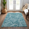 Piper Looms Chantille Paisley ACN654 Turquoise Area Rug