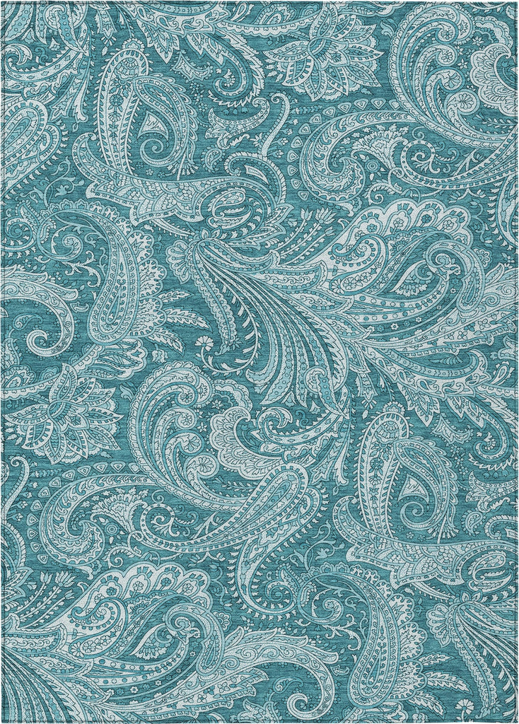 Piper Looms Chantille Paisley ACN654 Turquoise Area Rug