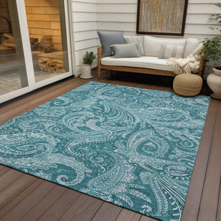 Piper Looms Chantille Paisley ACN654 Turquoise Area Rug