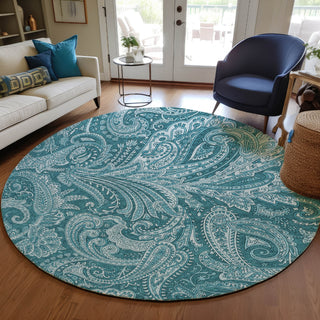 Piper Looms Chantille Paisley ACN654 Turquoise Area Rug