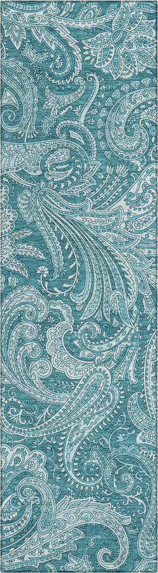 Piper Looms Chantille Paisley ACN654 Turquoise Area Rug