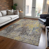Piper Looms Chantille Abstract ACN655 Mocha Area Rug Lifestyle Image Feature