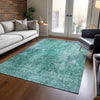Piper Looms Chantille Abstract ACN655 Teal Area Rug Lifestyle Image Feature