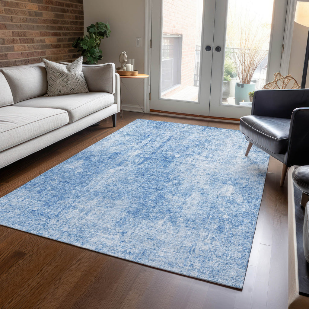 Piper Looms Chantille Abstract ACN656 Blue Area Rug Lifestyle Image Feature