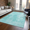 Piper Looms Chantille Abstract ACN656 Teal Area Rug Lifestyle Image Feature