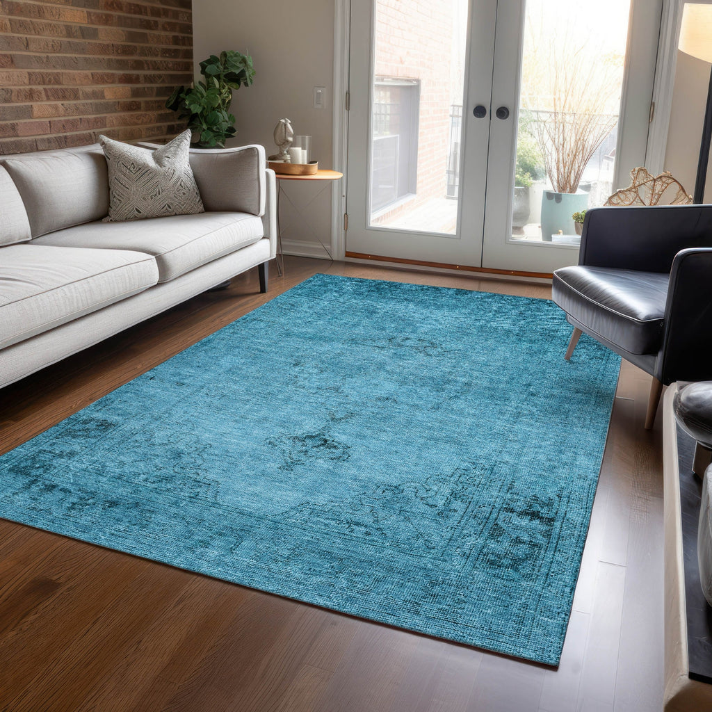 Piper Looms Chantille Oriental ACN658 Blue Area Rug Lifestyle Image Feature