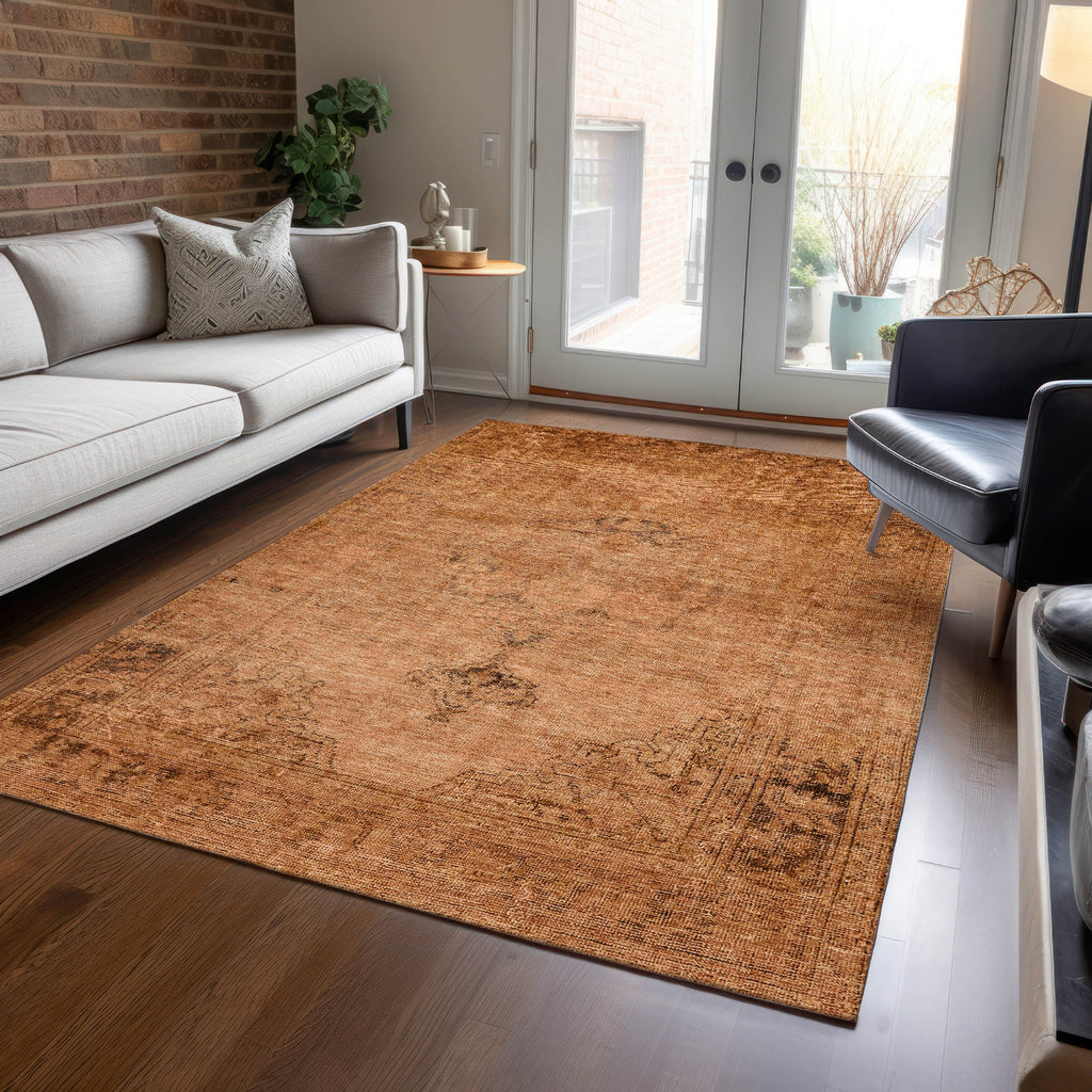 Piper Looms Chantille Oriental ACN658 Copper Area Rug Lifestyle Image Feature