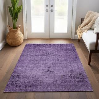 Piper Looms Chantille Oriental ACN658 Purple Area Rug