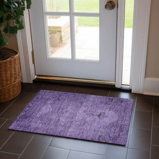 Piper Looms Chantille Oriental ACN658 Purple Area Rug