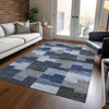 Piper Looms Chantille Geometric ACN659 Blue Area Rug Lifestyle Image Feature