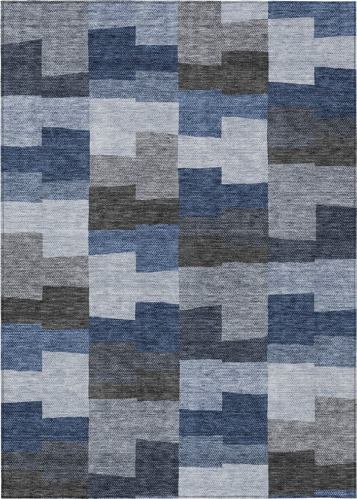 Piper Looms Chantille Geometric ACN659 Blue Area Rug