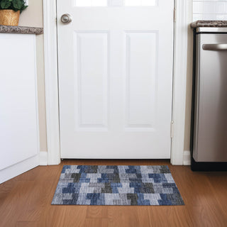 Piper Looms Chantille Geometric ACN659 Blue Area Rug