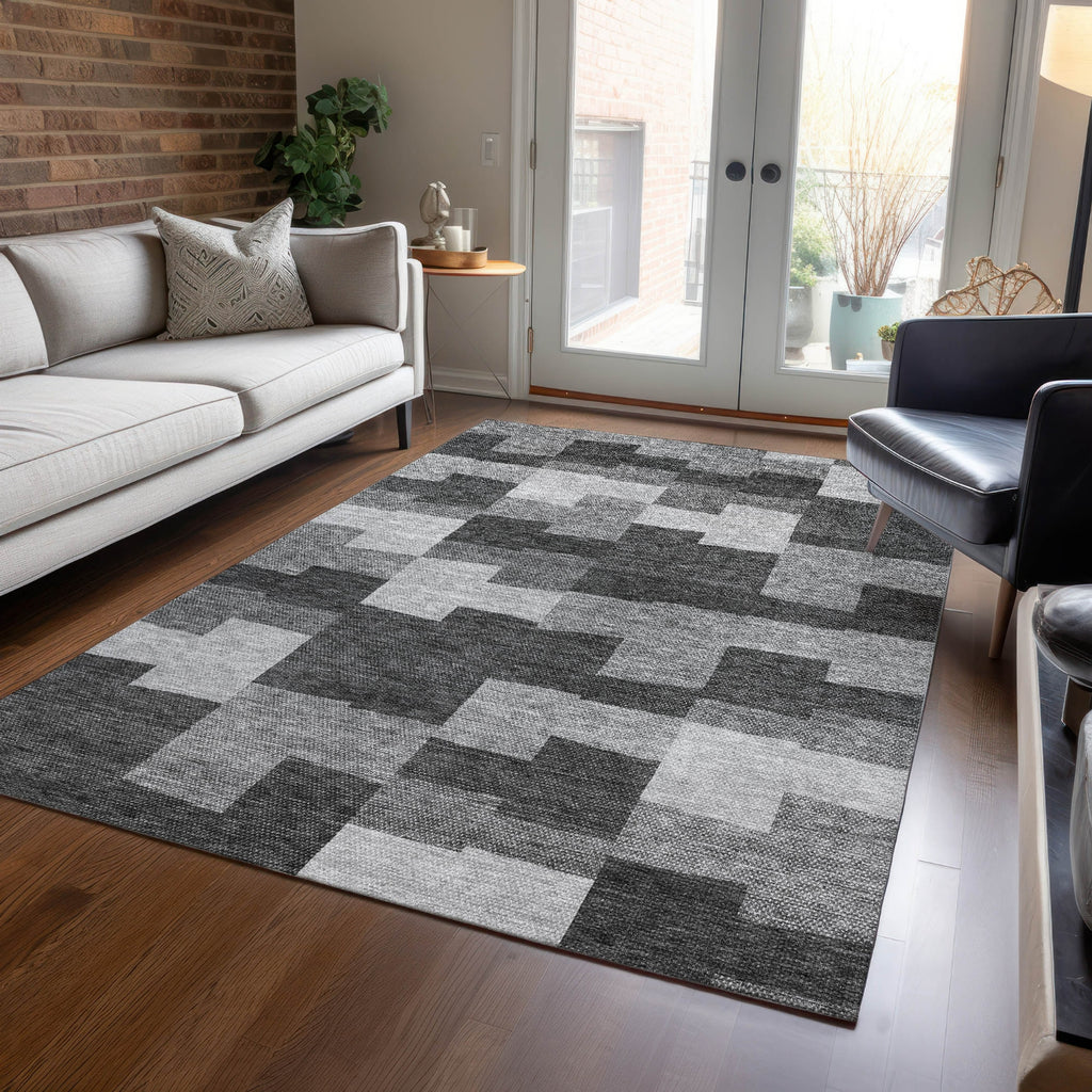 Piper Looms Chantille Geometric ACN659 Gray Area Rug Lifestyle Image Feature