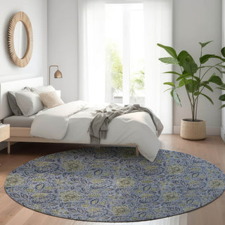 Piper Looms Chantille Floral ACN660 Denim Area Rug