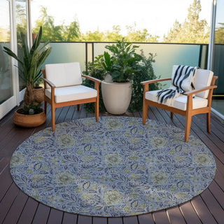 Piper Looms Chantille Floral ACN660 Denim Area Rug