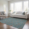 Piper Looms Chantille Floral ACN660 Teal Area Rug