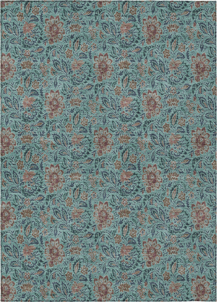 Piper Looms Chantille Floral ACN660 Teal Area Rug