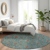 Piper Looms Chantille Floral ACN660 Teal Area Rug