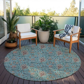 Piper Looms Chantille Floral ACN660 Teal Area Rug