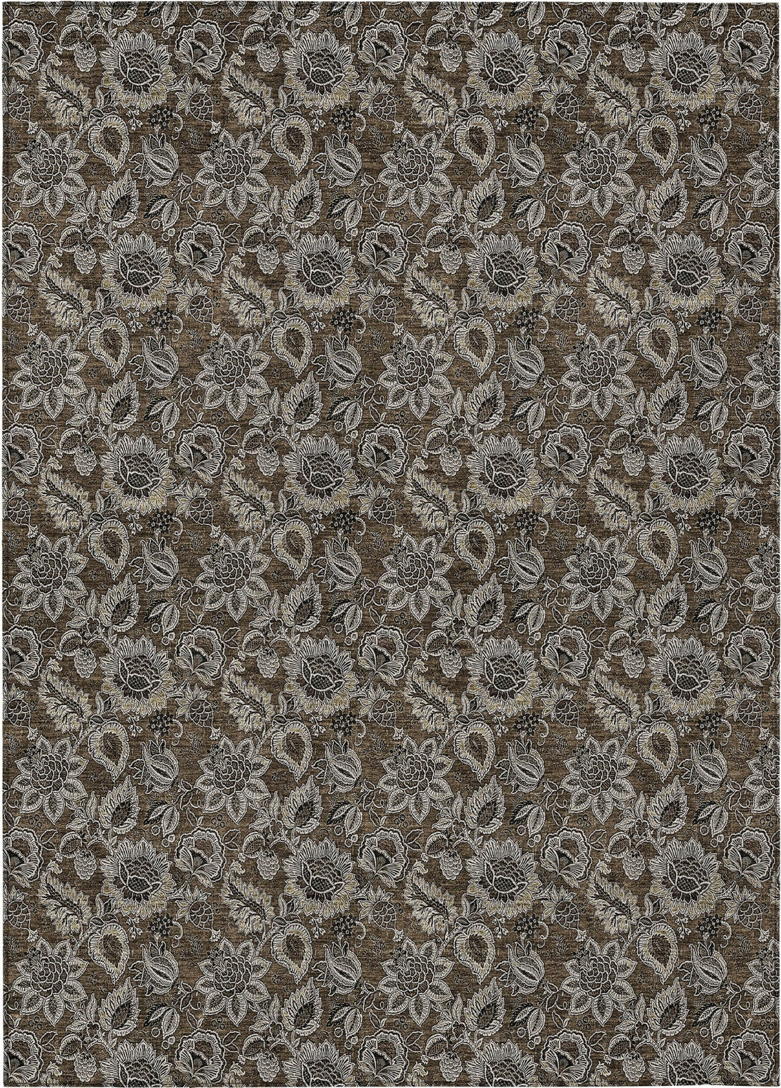 Piper Looms Chantille Floral ACN661 Chocolate Area Rug
