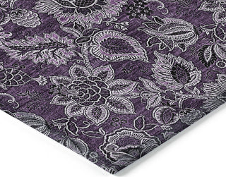 Piper Looms Chantille Floral ACN661 Eggplant Area Rug