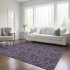 Piper Looms Chantille Floral ACN661 Eggplant Area Rug