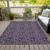 Piper Looms Chantille Floral ACN661 Eggplant Area Rug