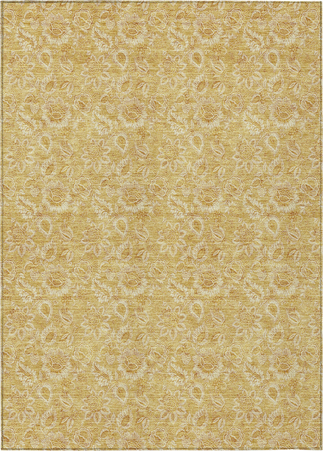Piper Looms Chantille Floral ACN661 Gold Area Rug