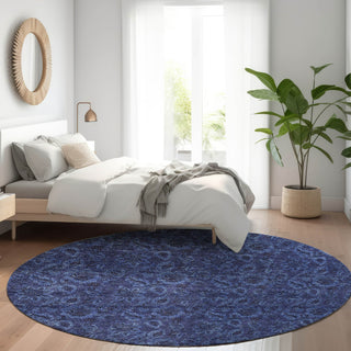 Piper Looms Chantille Floral ACN661 Navy Area Rug