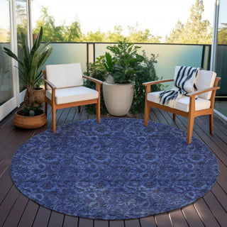 Piper Looms Chantille Floral ACN661 Navy Area Rug