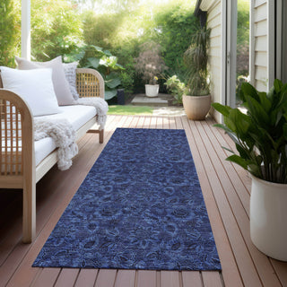 Piper Looms Chantille Floral ACN661 Navy Area Rug