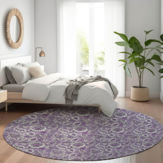 Piper Looms Chantille Floral ACN661 Purple Area Rug