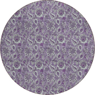 Piper Looms Chantille Floral ACN661 Purple Area Rug