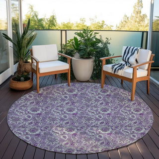 Piper Looms Chantille Floral ACN661 Purple Area Rug