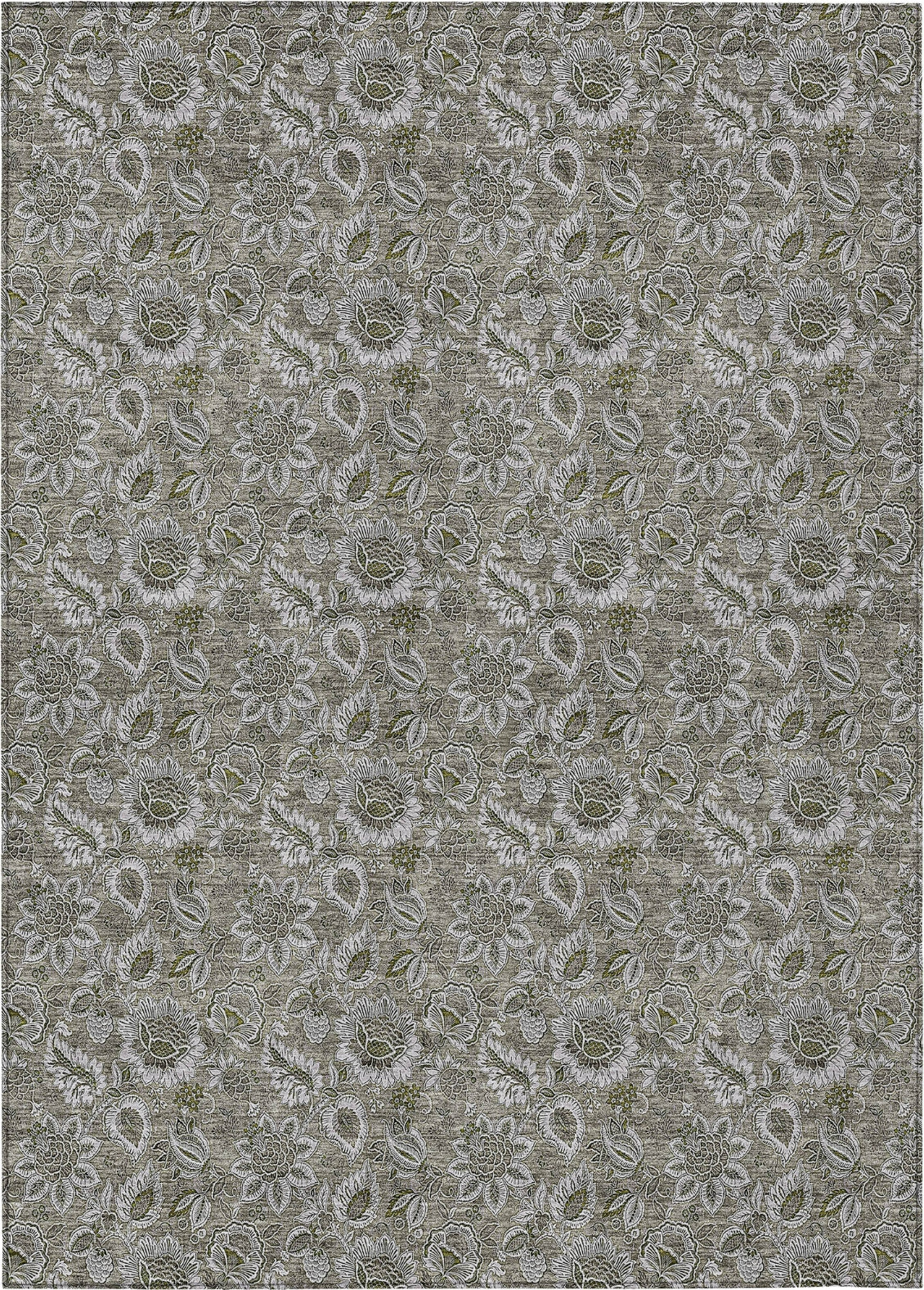 Piper Looms Chantille Floral ACN661 Taupe Area Rug