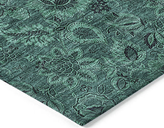 Piper Looms Chantille Floral ACN661 Teal Area Rug