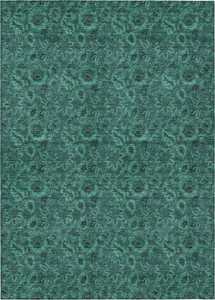 Piper Looms Chantille Floral ACN661 Teal Area Rug