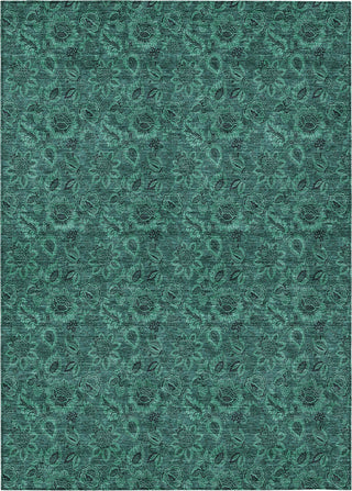 Piper Looms Chantille Floral ACN661 Teal Area Rug