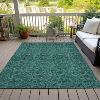 Piper Looms Chantille Floral ACN661 Teal Area Rug