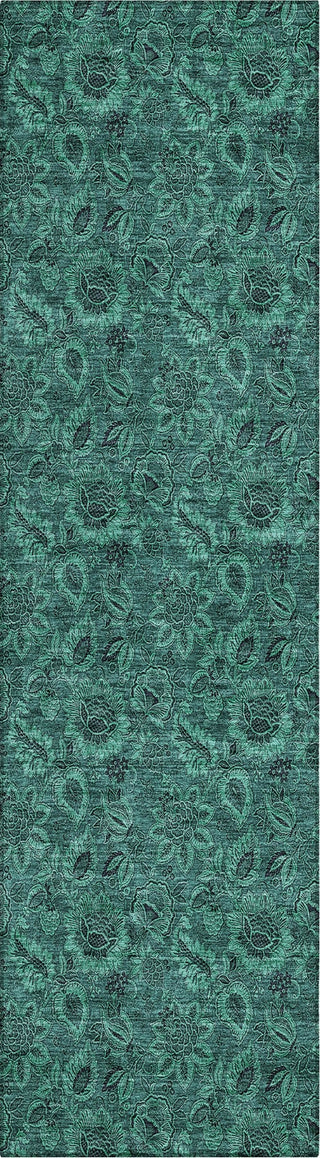 Piper Looms Chantille Floral ACN661 Teal Area Rug