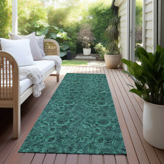 Piper Looms Chantille Floral ACN661 Teal Area Rug