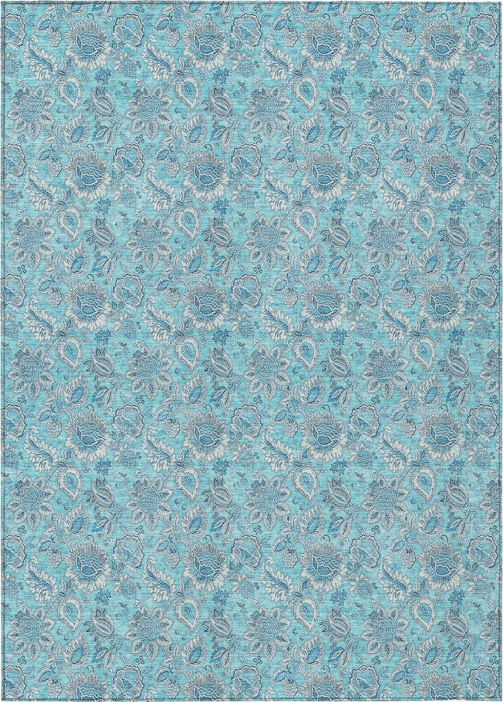 Piper Looms Chantille Floral ACN662 Aqua Area Rug