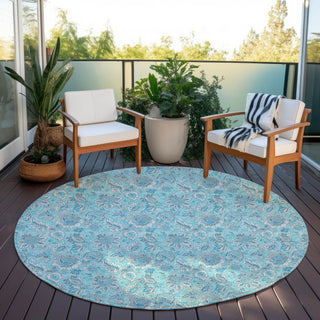 Piper Looms Chantille Floral ACN662 Aqua Area Rug