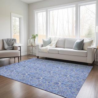 Piper Looms Chantille Floral ACN662 Blue Area Rug