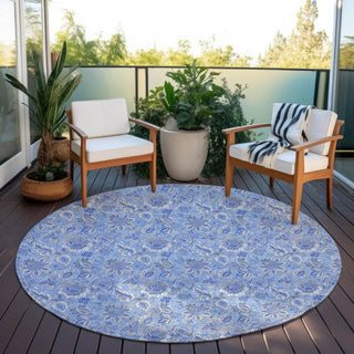 Piper Looms Chantille Floral ACN662 Blue Area Rug